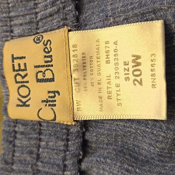 ♥️5 for $25♥️ Koret City Blues Women size 20W Blue Knit Wide Leg Pullon Pants - Picture 3 of 13